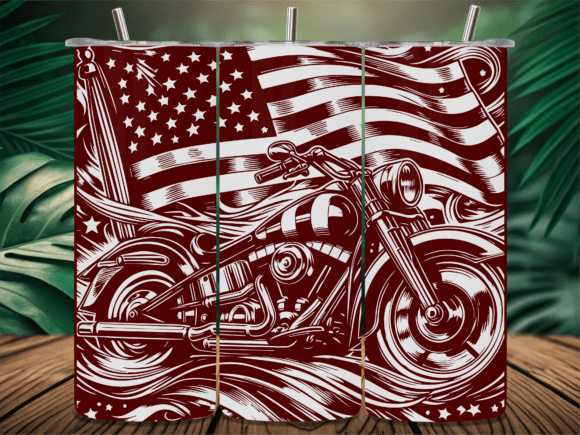 American Motorcycle Rider Tumbler Graphics for Crafts