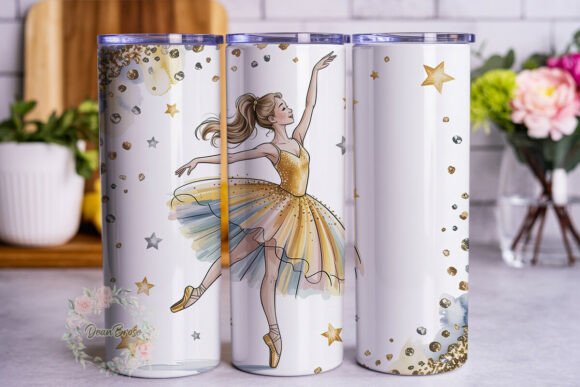 Ballet Dancer Gold Tutu 20oz Tumbler Wraps