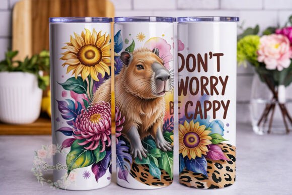 Capybara Floral Bliss 20oz Tumbler Wrap