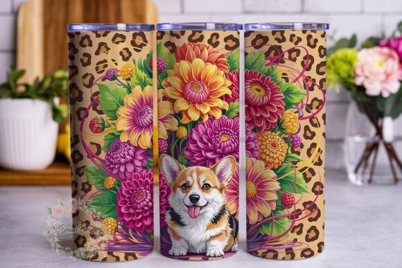 Corgi Sunflower Leopard Pink 20oz Skinny Review