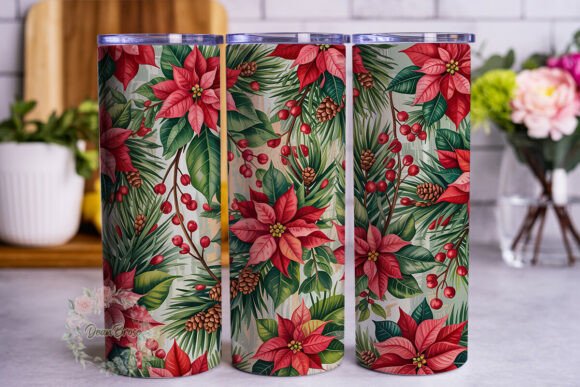 Festive Floral Grunge Tumbler Wrap PNG