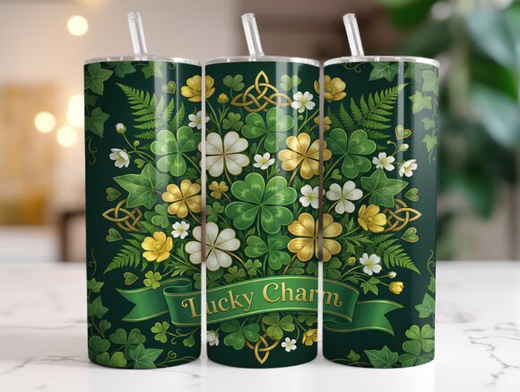 Floral Clover St Patrick Tumbler Wrap