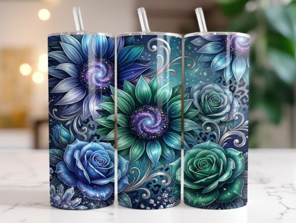 Galaxy Sunflower Floral Tumbler Wrap Graphics Review