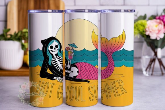 Ghoul Mermaid Beach 20oz Tumbler Wrap Graphics