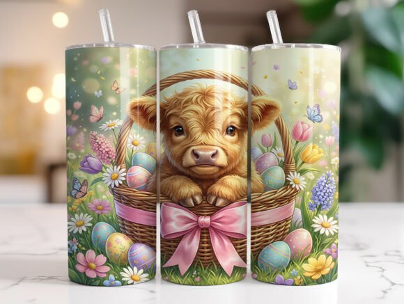 Highland Cow Easter Tumbler Wrap Graphics Review