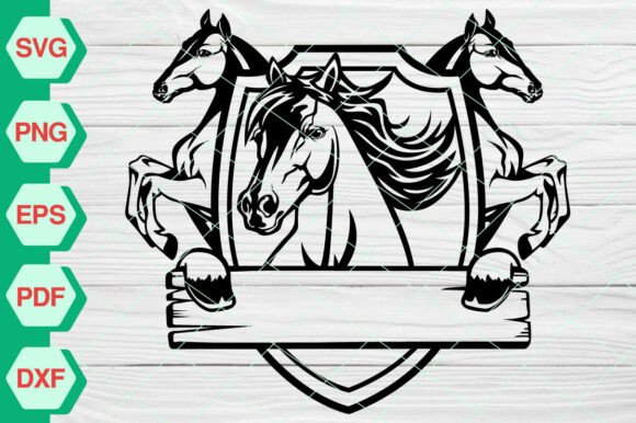 Horse Split Name Frame SVG - EP457