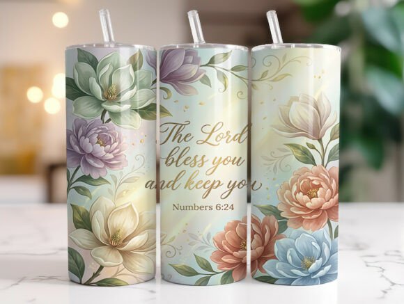 Inspirational Bible Verse Tumbler Wraps & Graphics