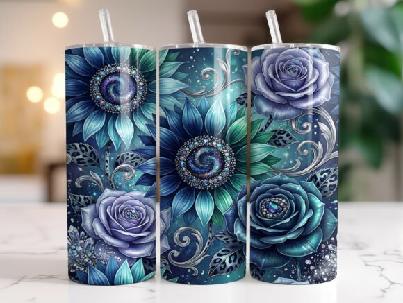 Jeweled Galaxy Sunflower Tumbler Wrap: Graphics & Tumbler Wraps Review