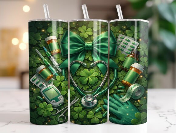 Lucky Shamrock Nurse Tumbler Wrap Graphics Review