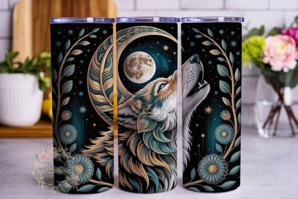 Mystic Howling Wolf Moon 20oz Tumbler