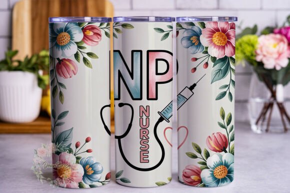 Nurse Life Floral 20oz Tumbler Wrap Graphics