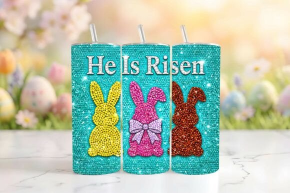 Rhinestone Easter Bunny Tumbler Wrap Png: Graphics for Seasonal Crafts