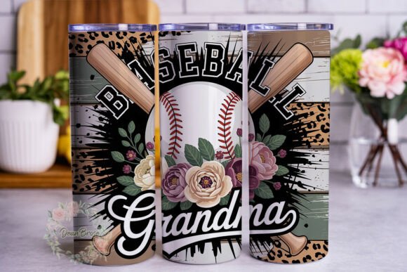 Rustic Baseball Grandma 20oz Tumbler Graphics