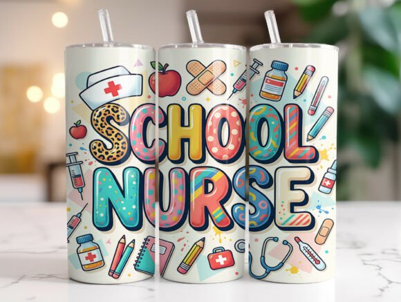 School Nurse Appreciation Tumbler Wrap: Graphics for Branding