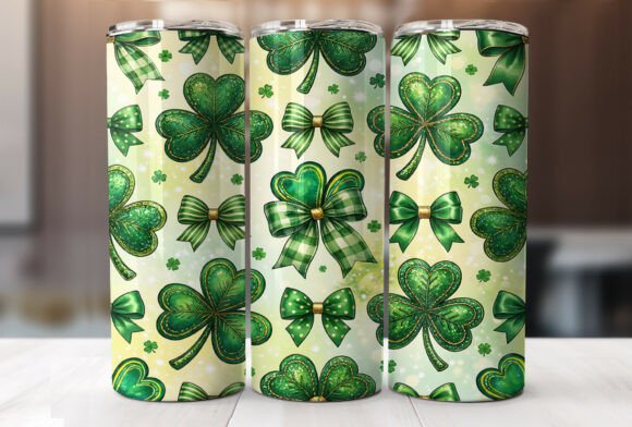 Shamrock Coquette Bow St Patrick Tumbler Graphics