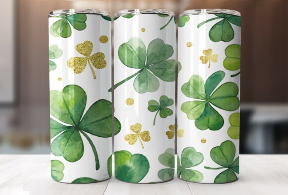 Shamrock St Patricks Day Tumbler Wrap Graphics