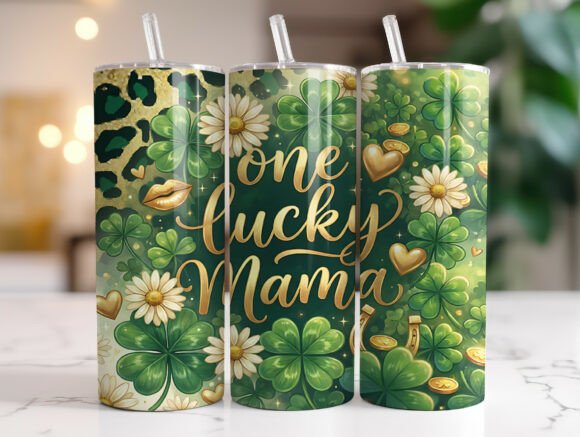 St. Patrick's Mama Leopard Tumbler Wrap Graphics
