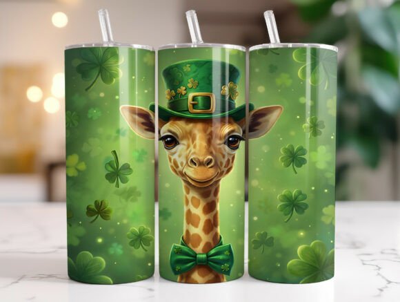 St. Patrick’s Day Giraffe Tumbler Wraps Graphics