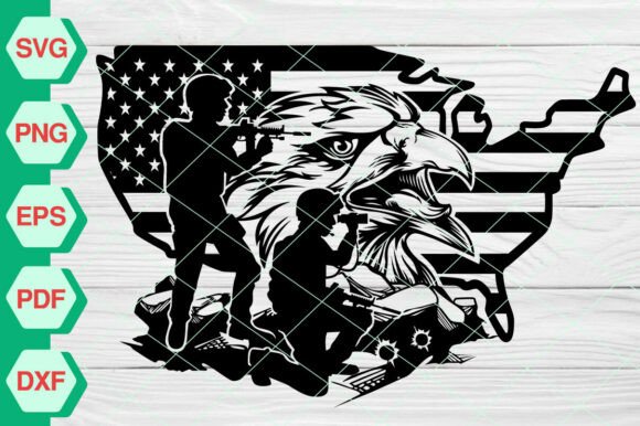 US Patriotic Eagle Soldier SVG EP463