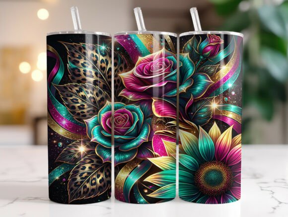 Vibrant Rose Sunflower 20oz Tumbler Wraps Graphics Review